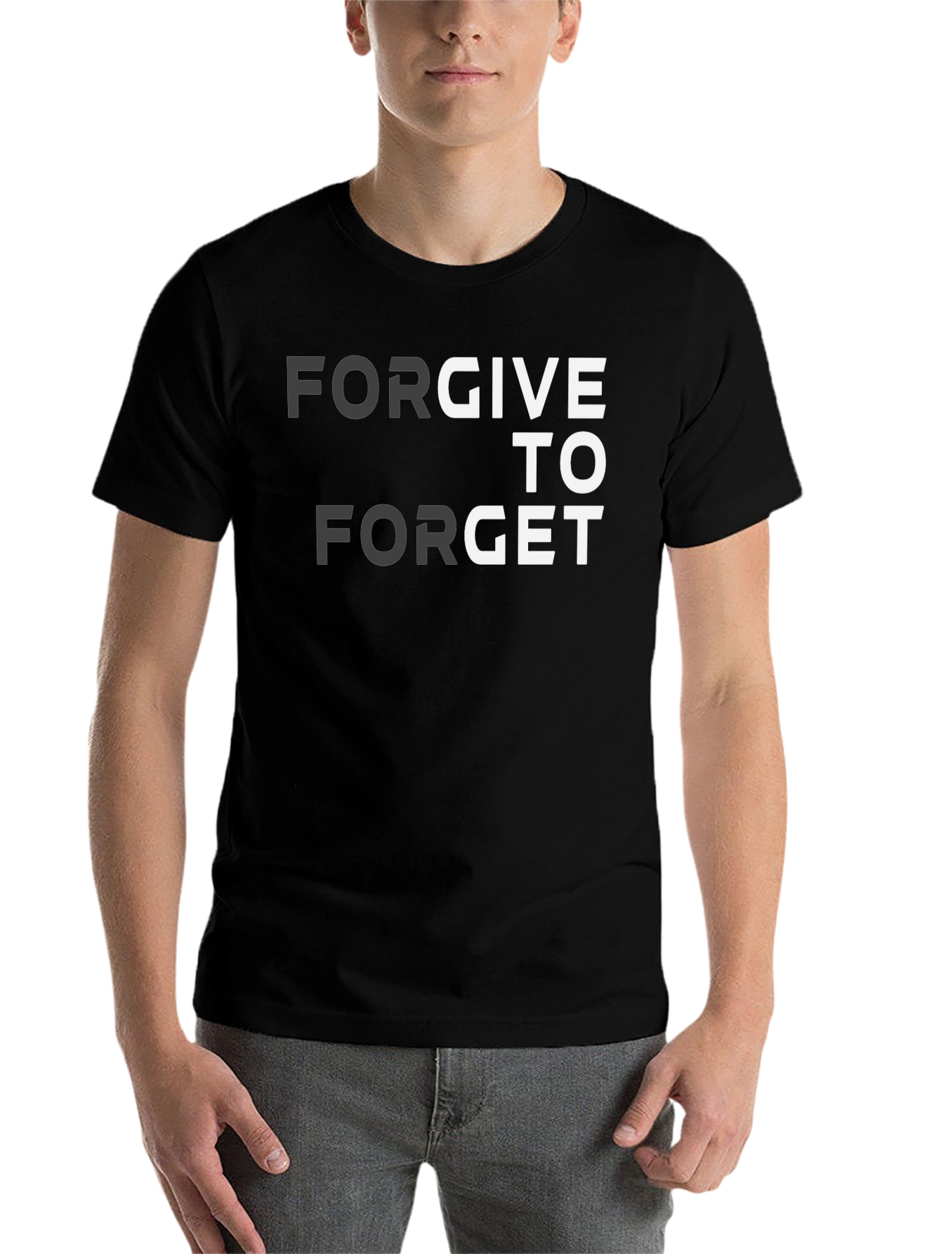 Black Forgive to Forget Graphic T-Shirt view 7