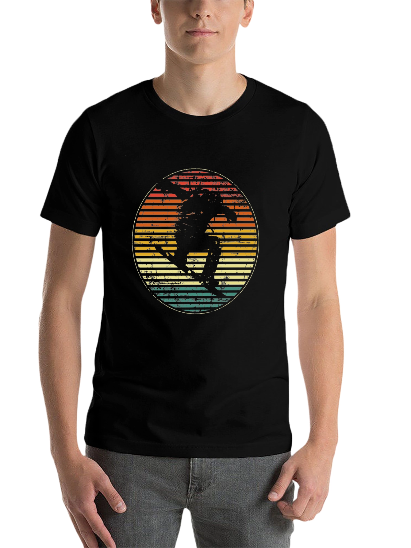 Black Retro Skateboarder Graphic Tee - Vintage Style view 7