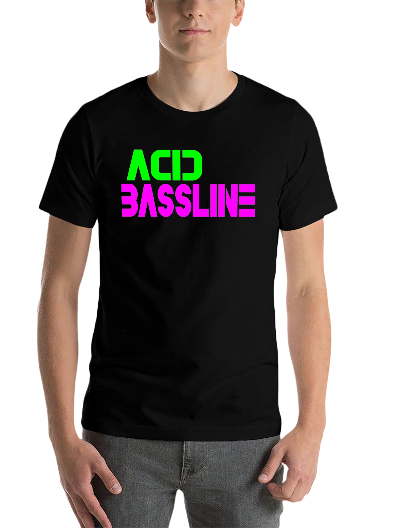 Black Acid Bassline Graphic Tee - Bold Statement Shirt view 7