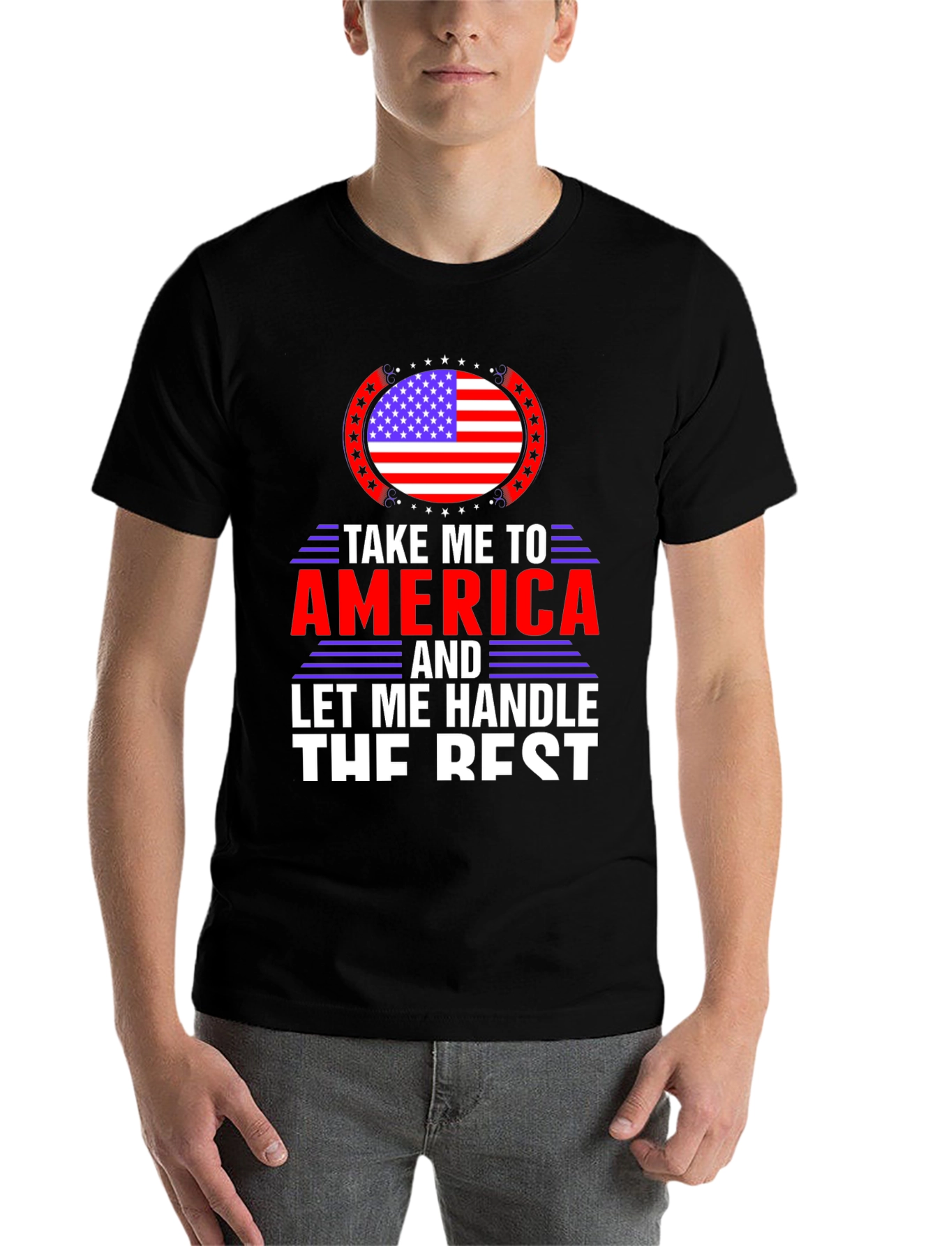 Black America Patriotic T-Shirt view 7
