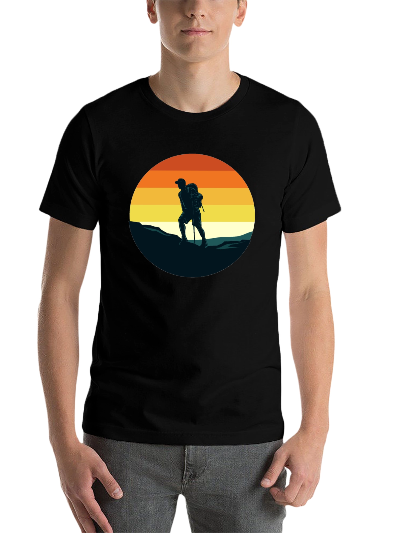 Black Hiking Adventure Graphic Tee - Black view 7