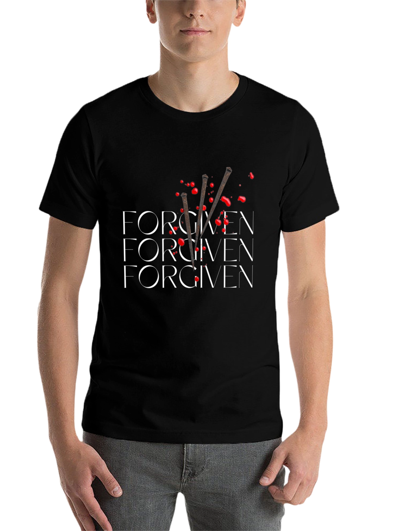 Black Forgiven Graphic Tee - Black Cotton Blend view 7