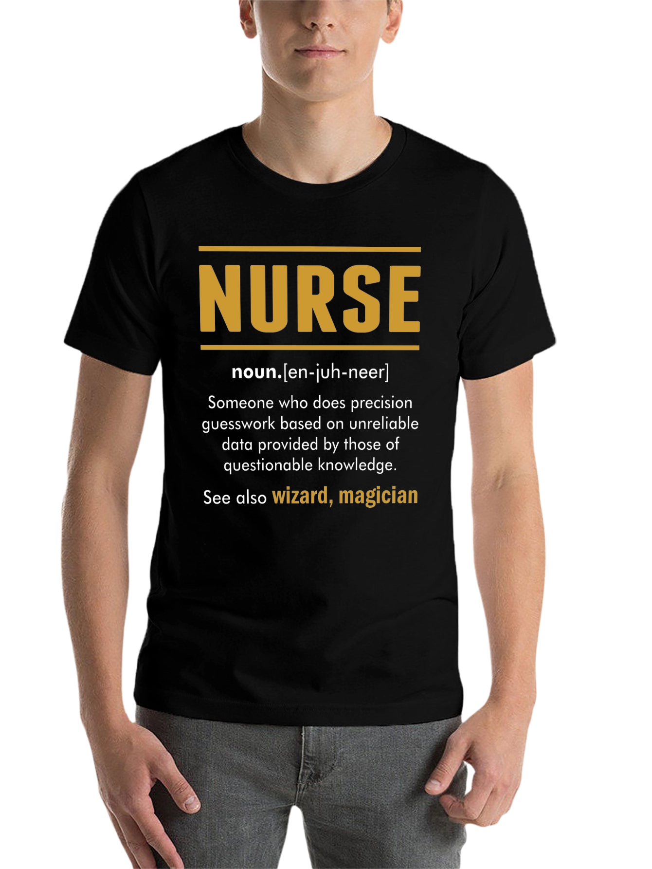 Black Funny Nurse Definition T-Shirt view 7