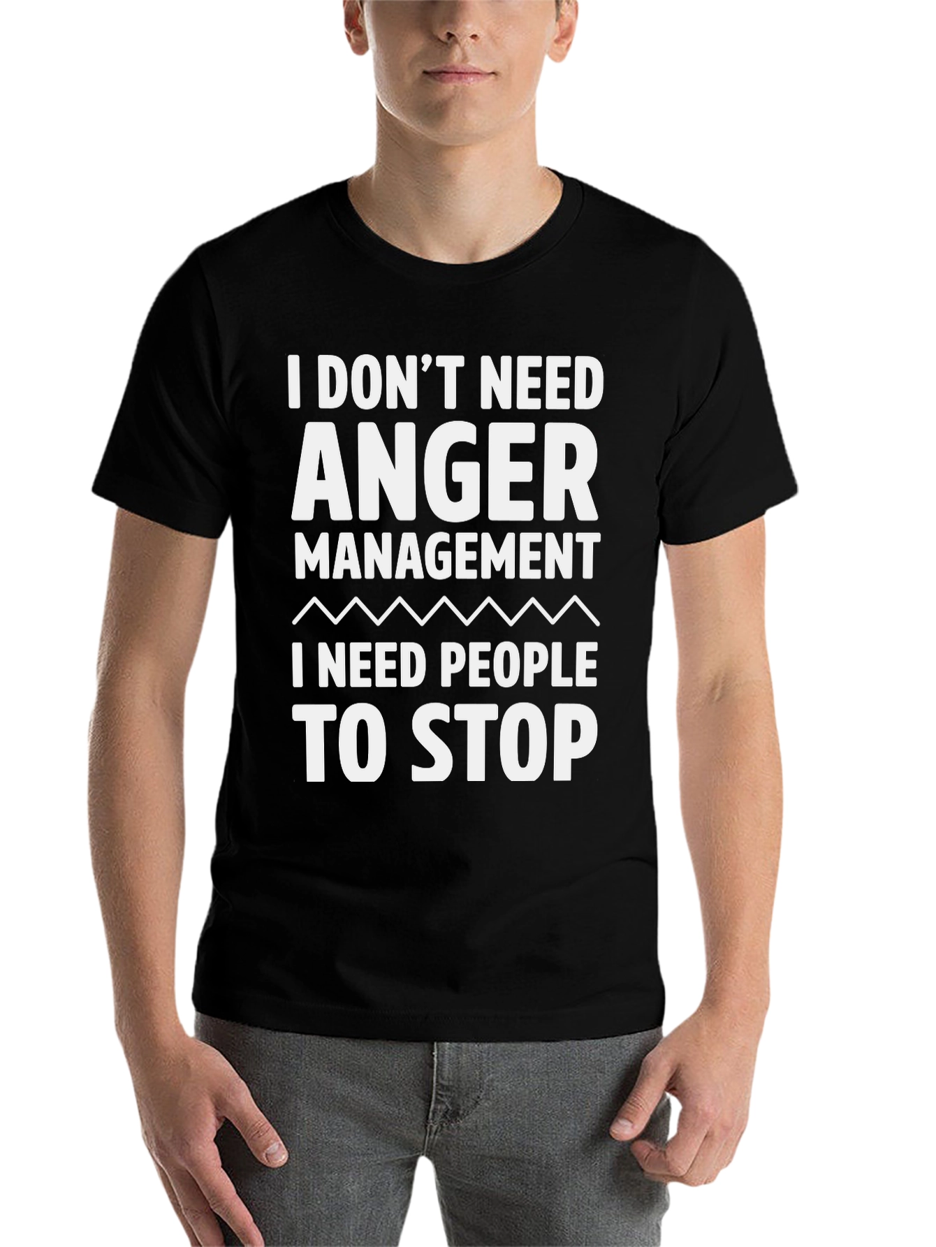 Black Funny Anger Management T-Shirt - Stop Annoying People! view 7