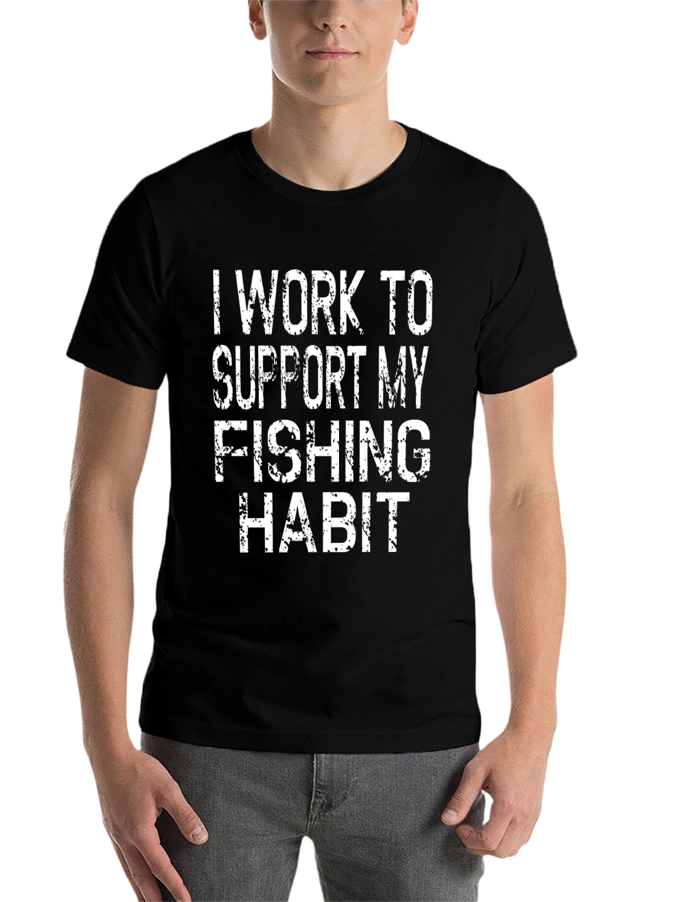Black Fishing Habit Graphic Tee view 7
