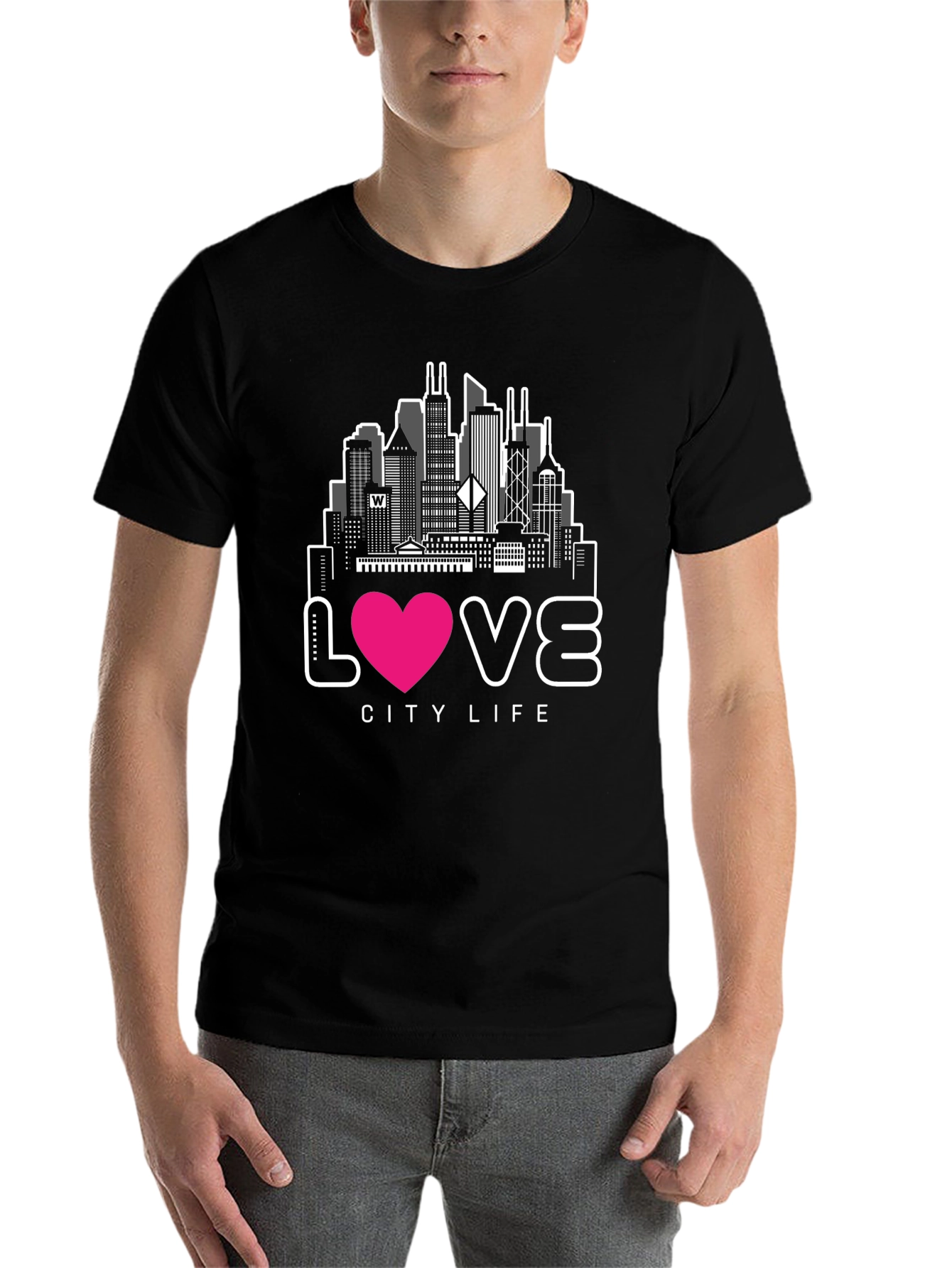 Black Love City Life Graphic Tee - Black view 7