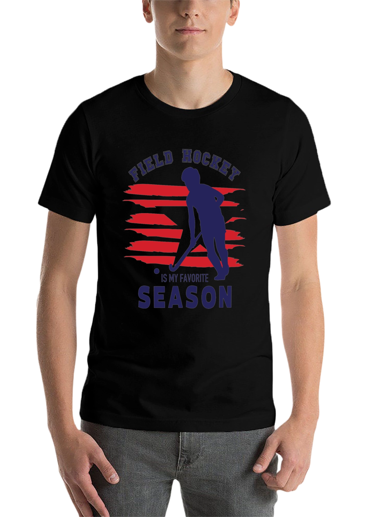Black Field Hockey Favorite Season Graphic Tee view 7