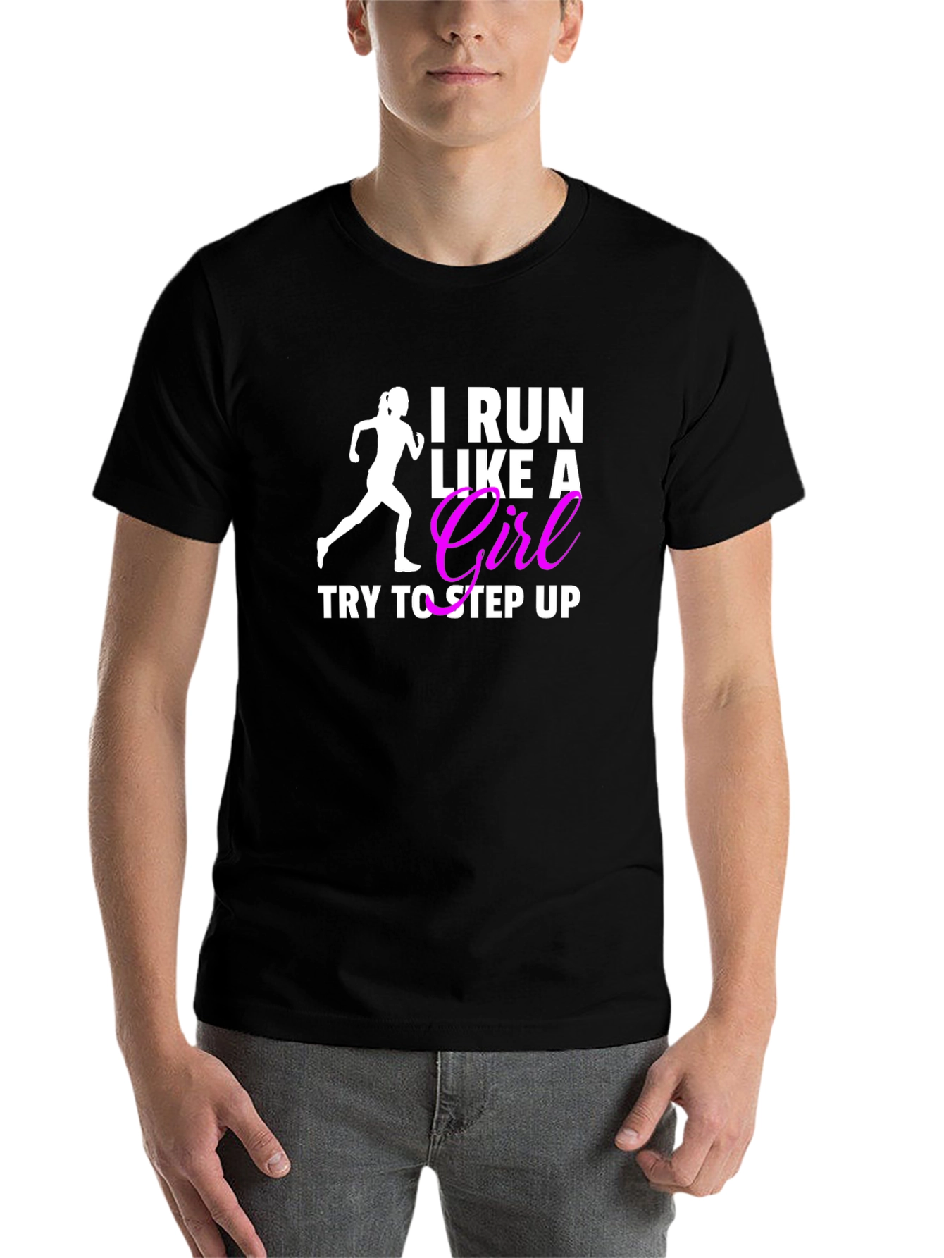 Black I Run Like a Girl T-Shirt Funny Women's Running Tee view 7