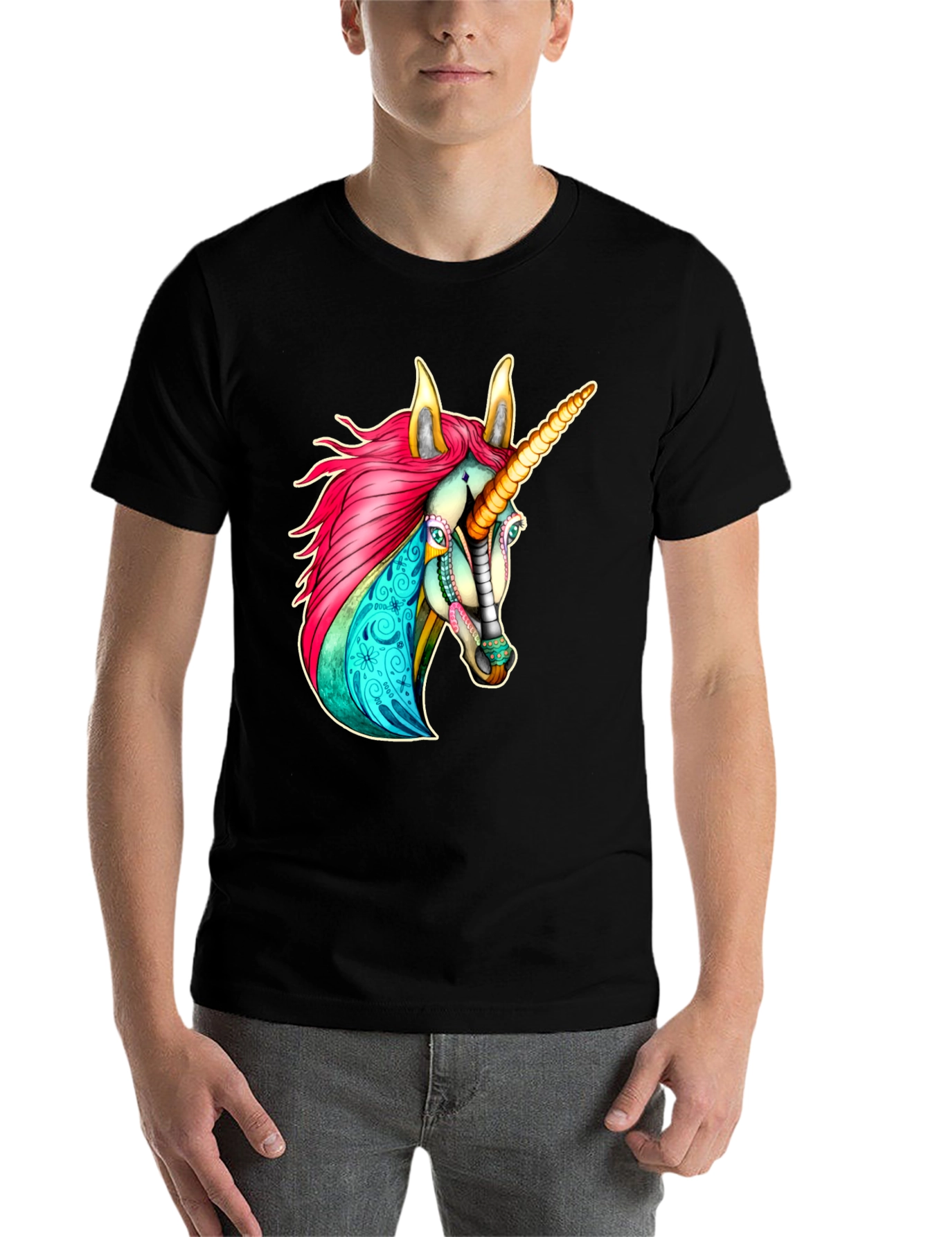 Black Unicorn T-Shirt - Vibrant Graphic Tee view 7