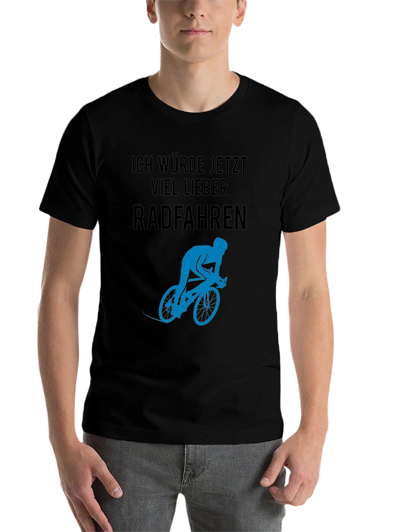 Black Ich Würde Jetzt Viel Lieber Radfahren T-Shirt view 7