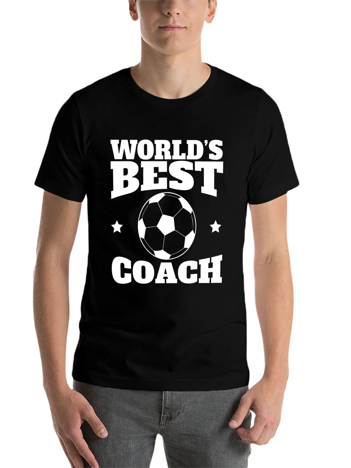 Black World's Best Coach Soccer T-Shirt view 7