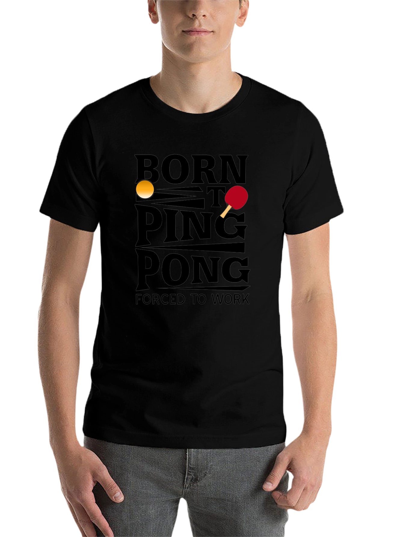 Black Born to Ping Pong T-Shirt view 7