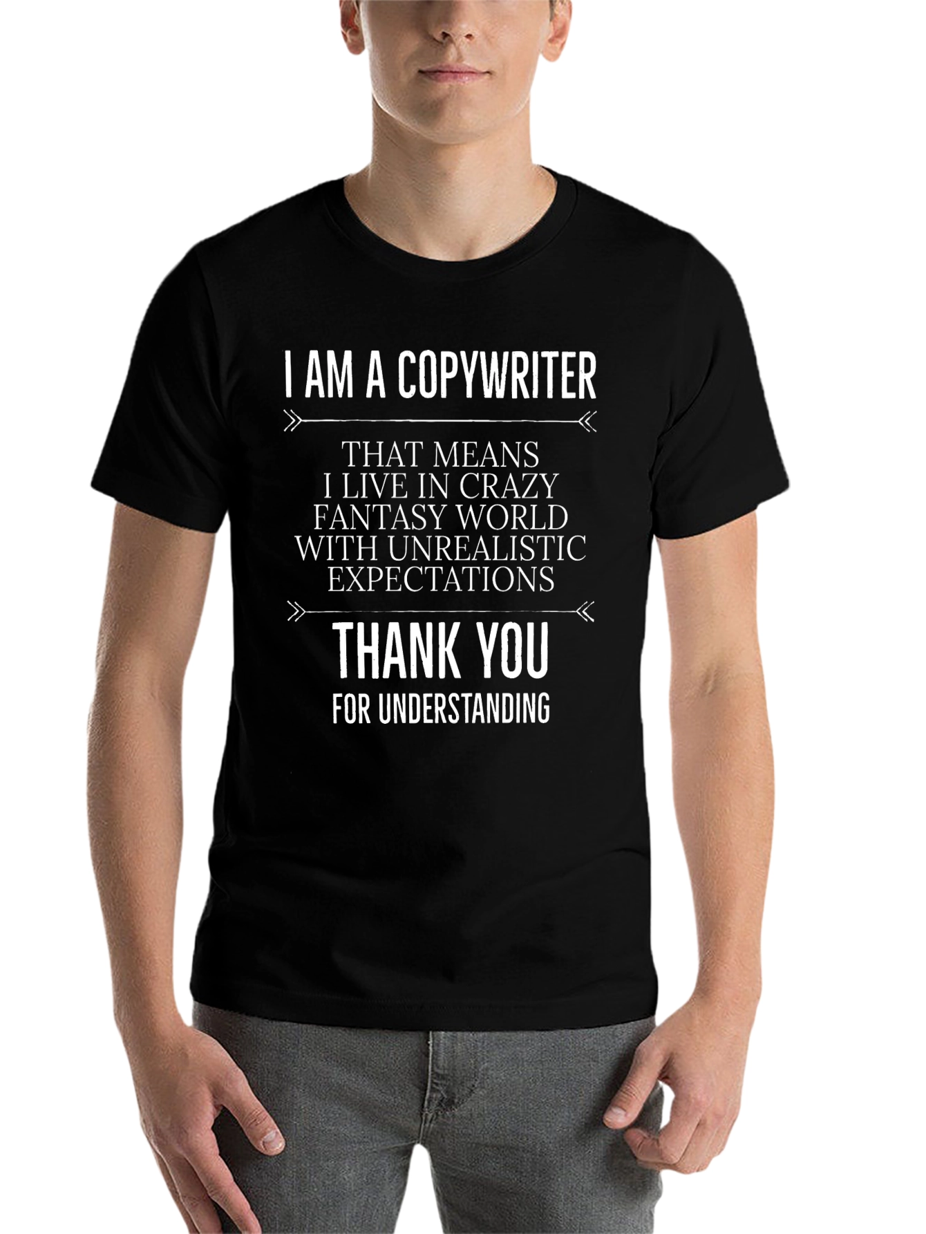 Black Copywriter T-Shirt - Crazy Fantasy World Tee view 7