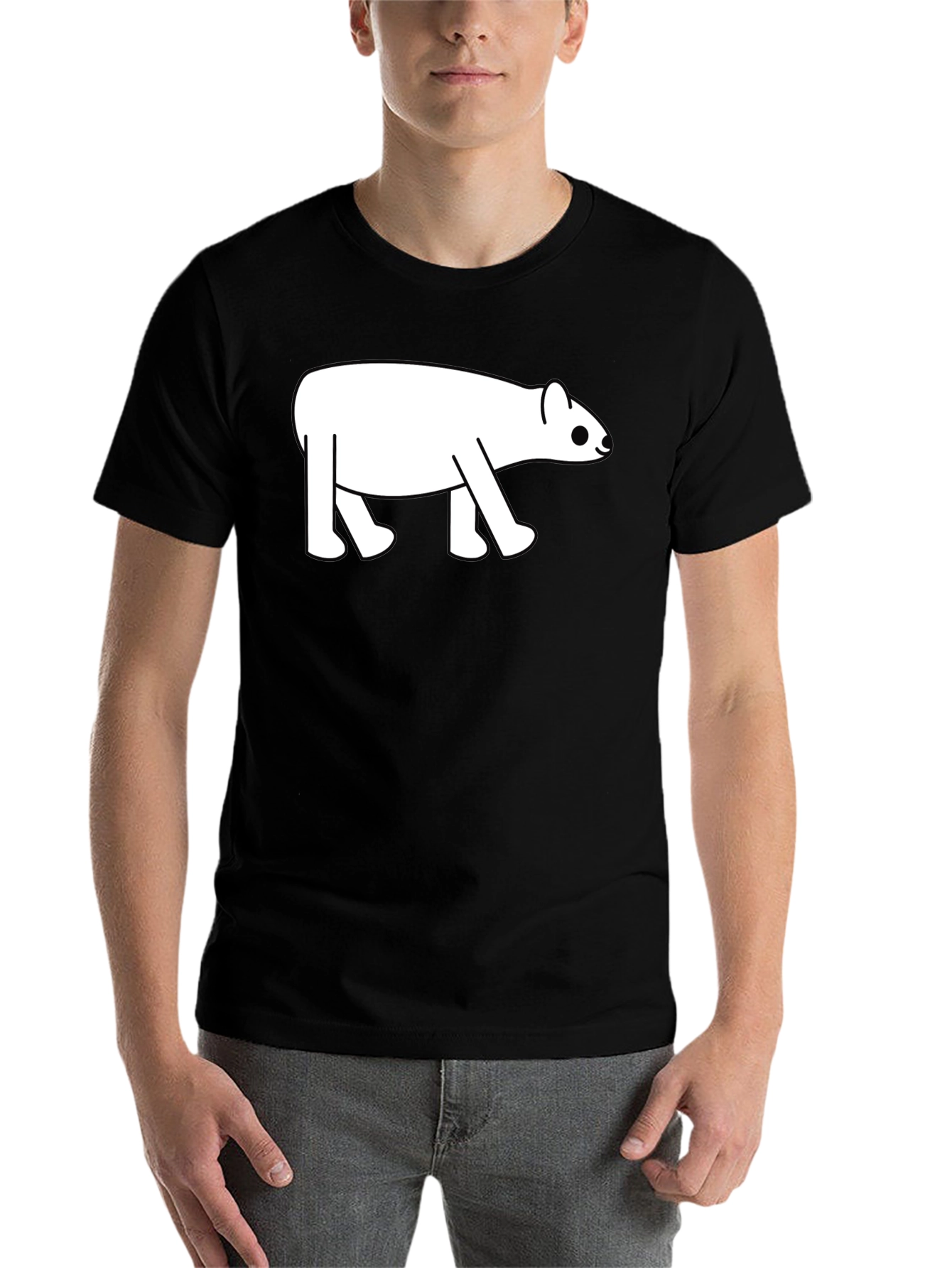 Black Cute Tapir Graphic Tee - Black Cotton Blend T-Shirt view 7