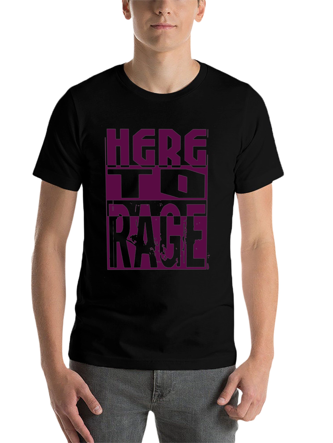 Black Here To Rage Graphic T-Shirt view 7