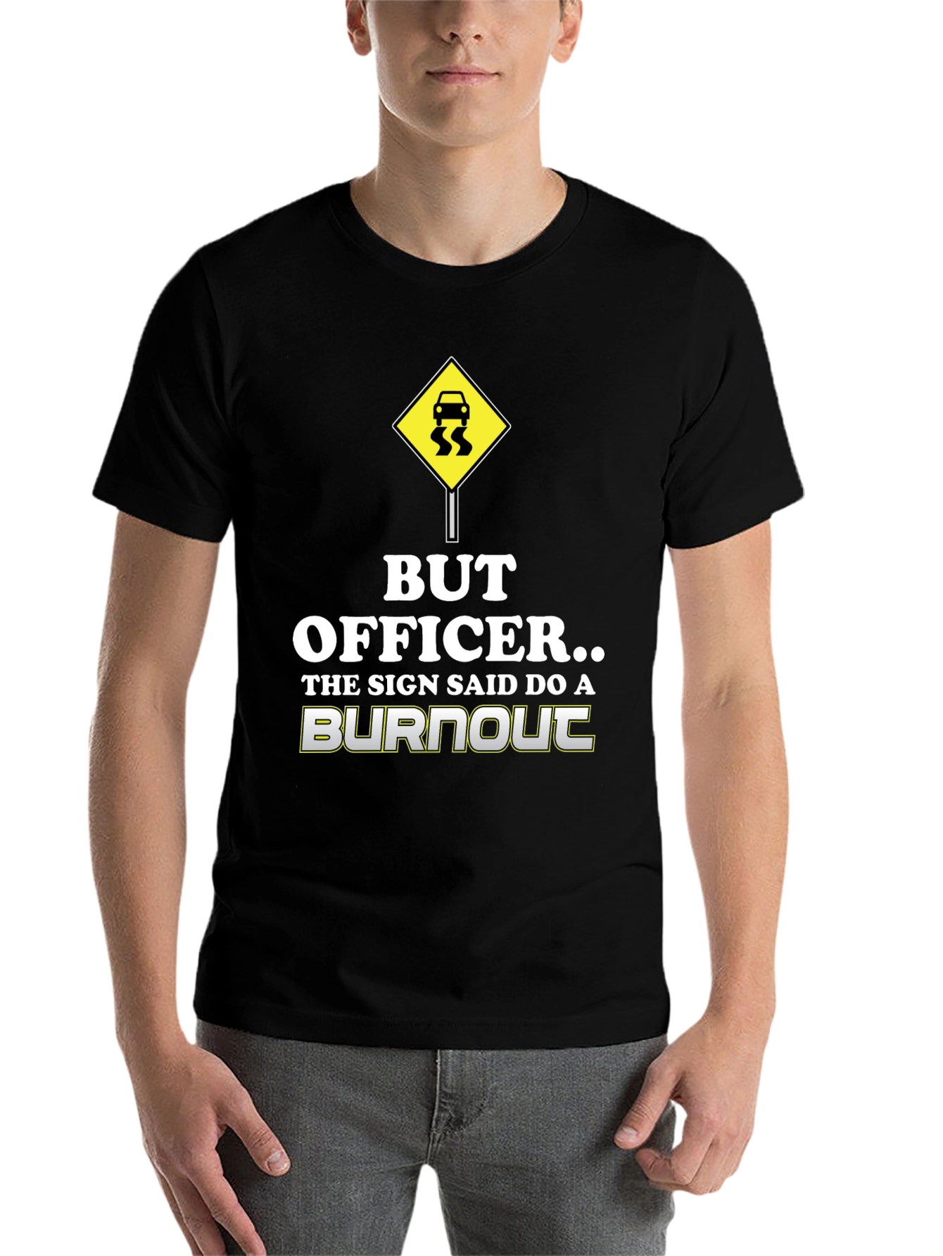 Black But Officer Burnout T-Shirt view 7
