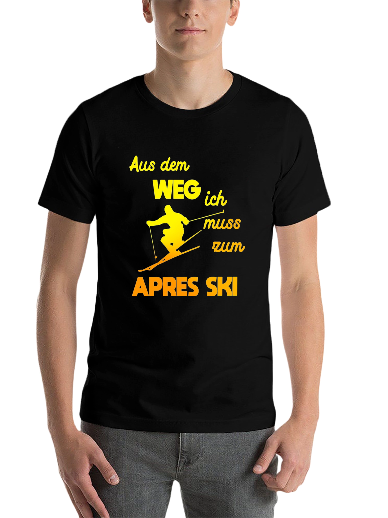 Black Apres Ski T-Shirt - Funny Skiing Tee view 7