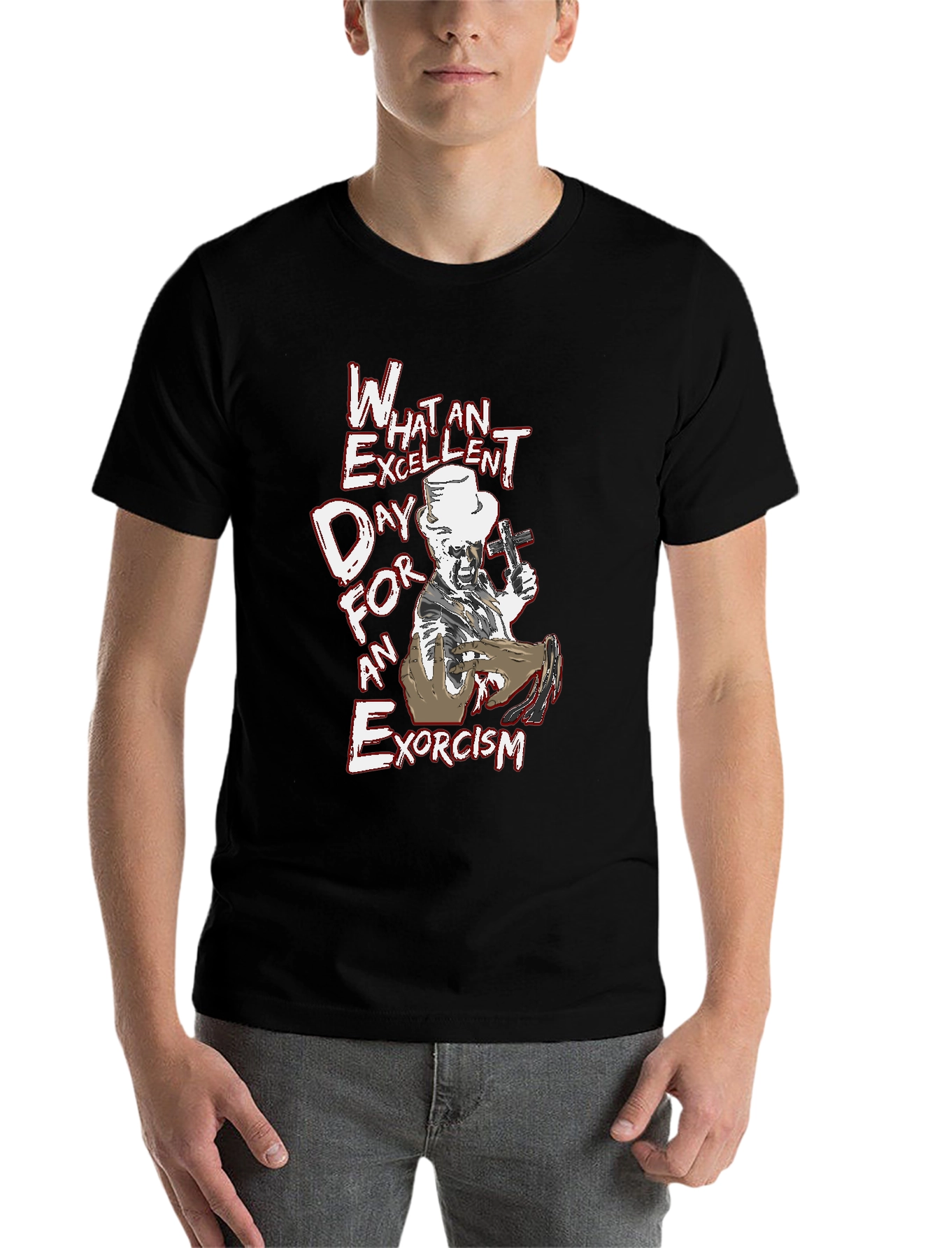 Black Excellent Exorcism T-Shirt - Bold Graphic Tee view 7