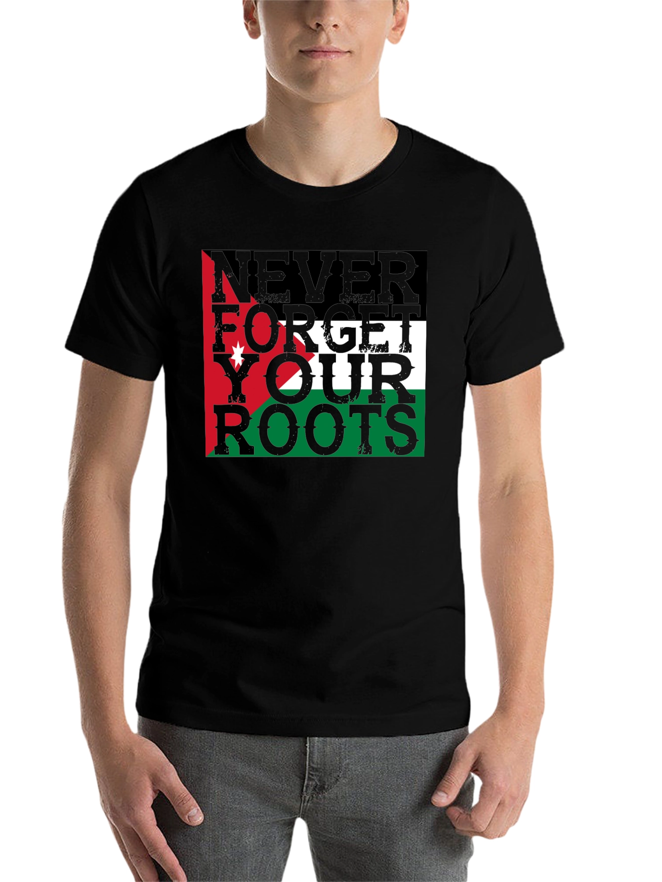 Black Jordan Roots T-Shirt - Never Forget view 7