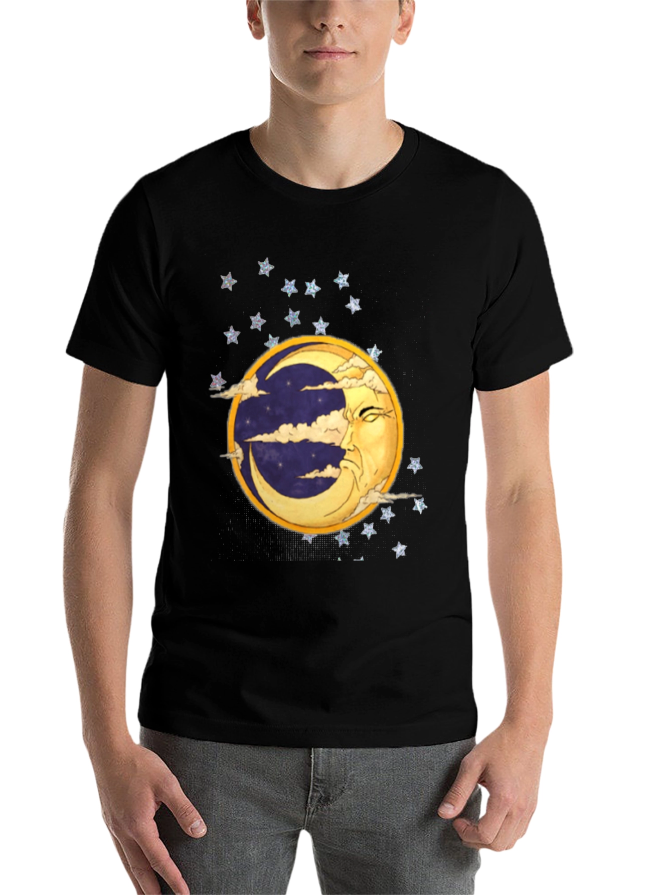 Black Mystic Moon T-Shirt - Celestial Graphic Tee view 7
