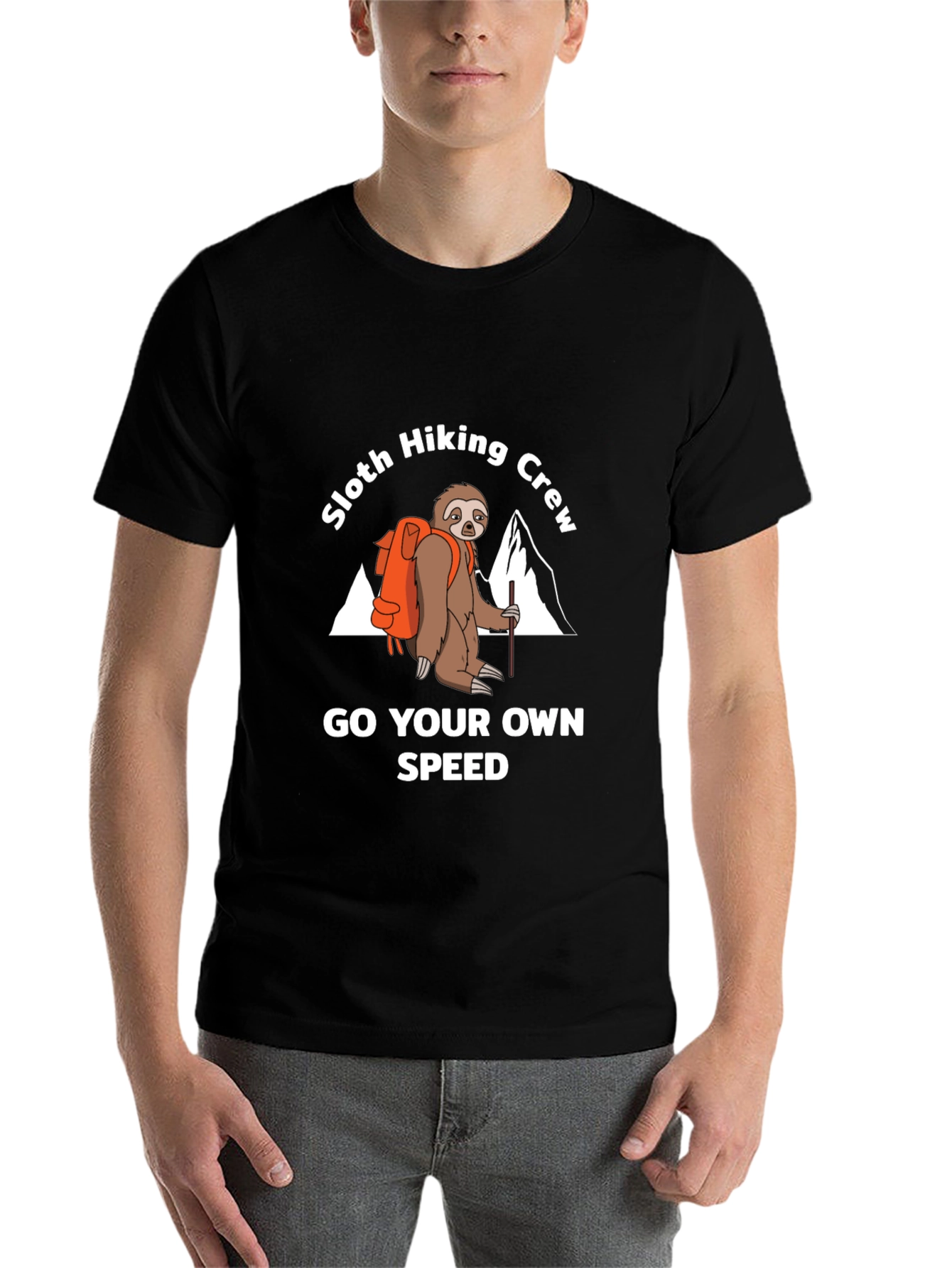 Black Sloth Hiking Crew Graphic Tee - Go Your Own Speed view 7