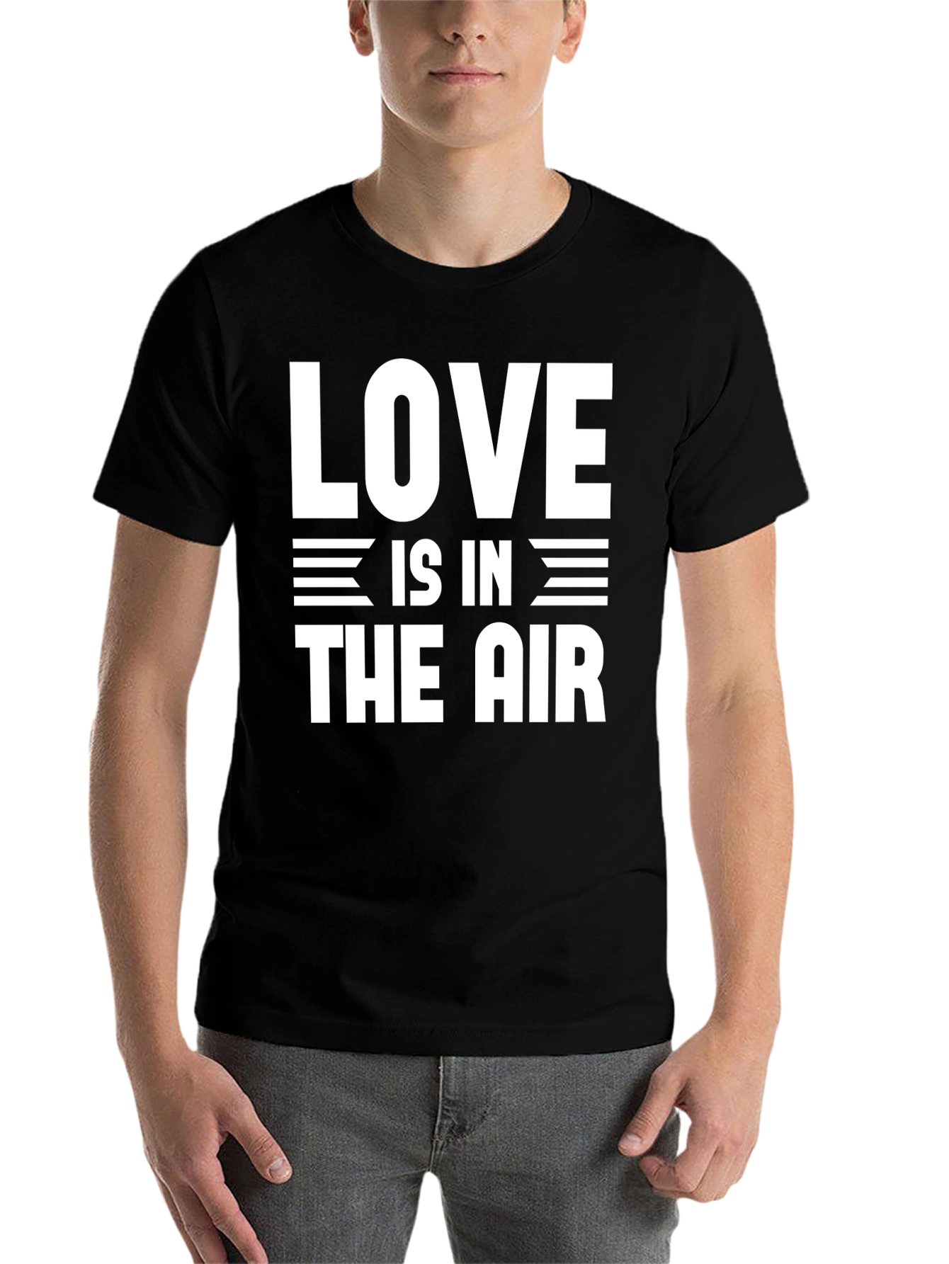 Black Love Is In The Air Graphic Tee - Black view 7