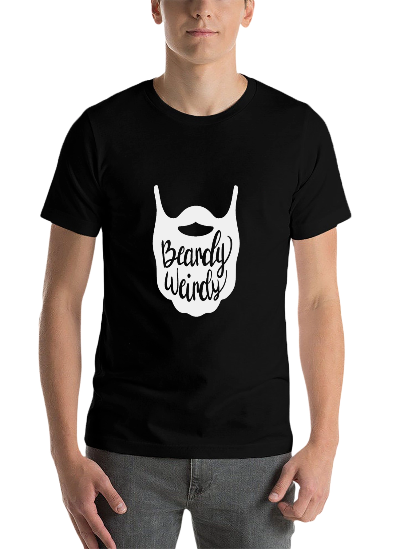 Black Beardy Weirdy Graphic Tee - Black view 7