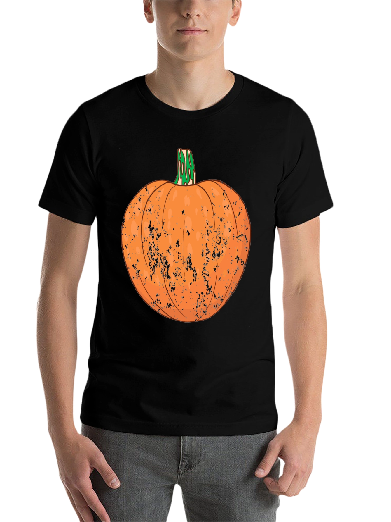 Distressed Pumpkin Graphic Tee - Halloween Ready - 7