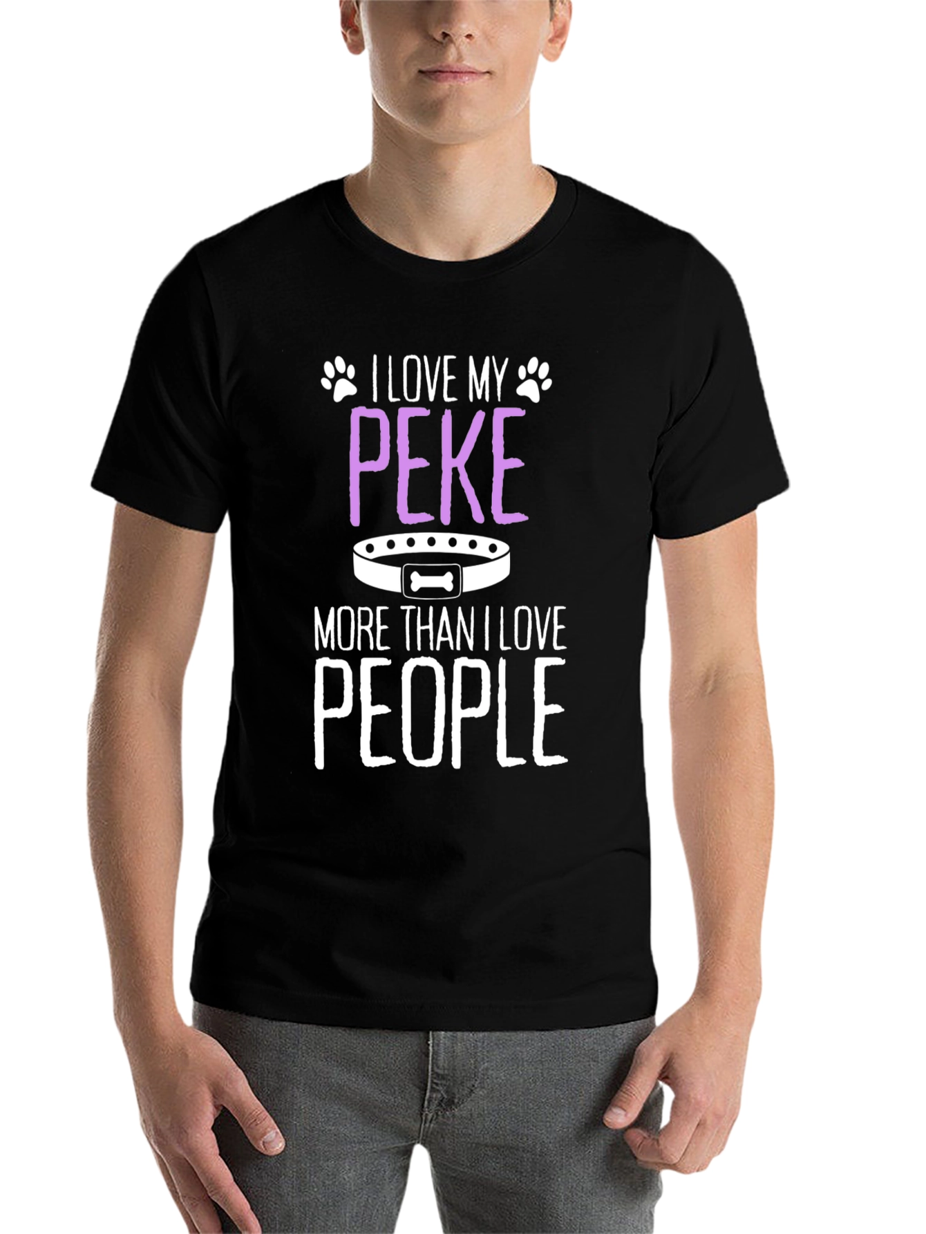 Black I Love My Peke T-Shirt - Dog Lover Tee view 7