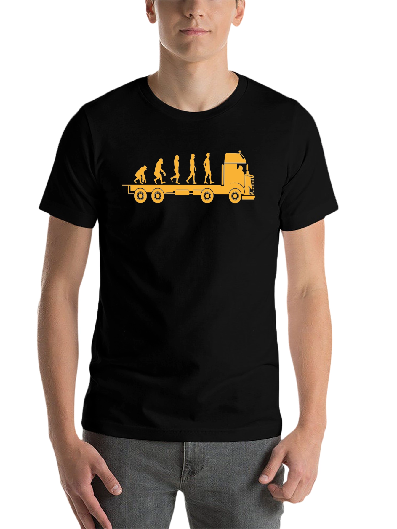 Black Evolution of Trucker Black T-Shirt view 7