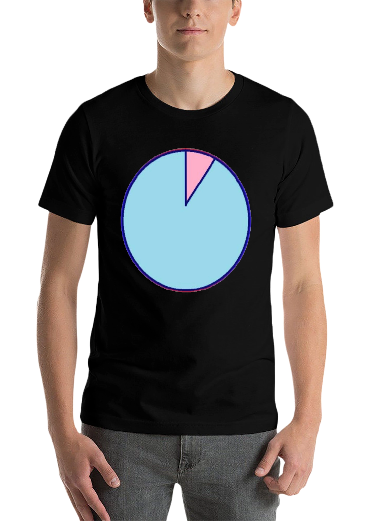 Black Pie Chart Graphic T-Shirt - Soft Cotton Blend, Casual Wear view 7