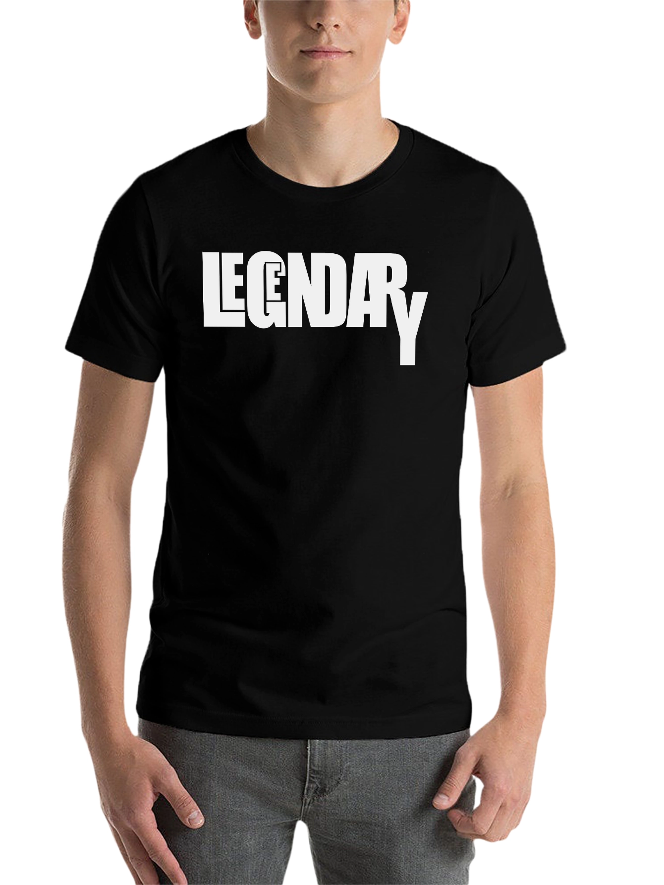 Black Legendary Graphic Tee - Black Cotton T-Shirt view 7