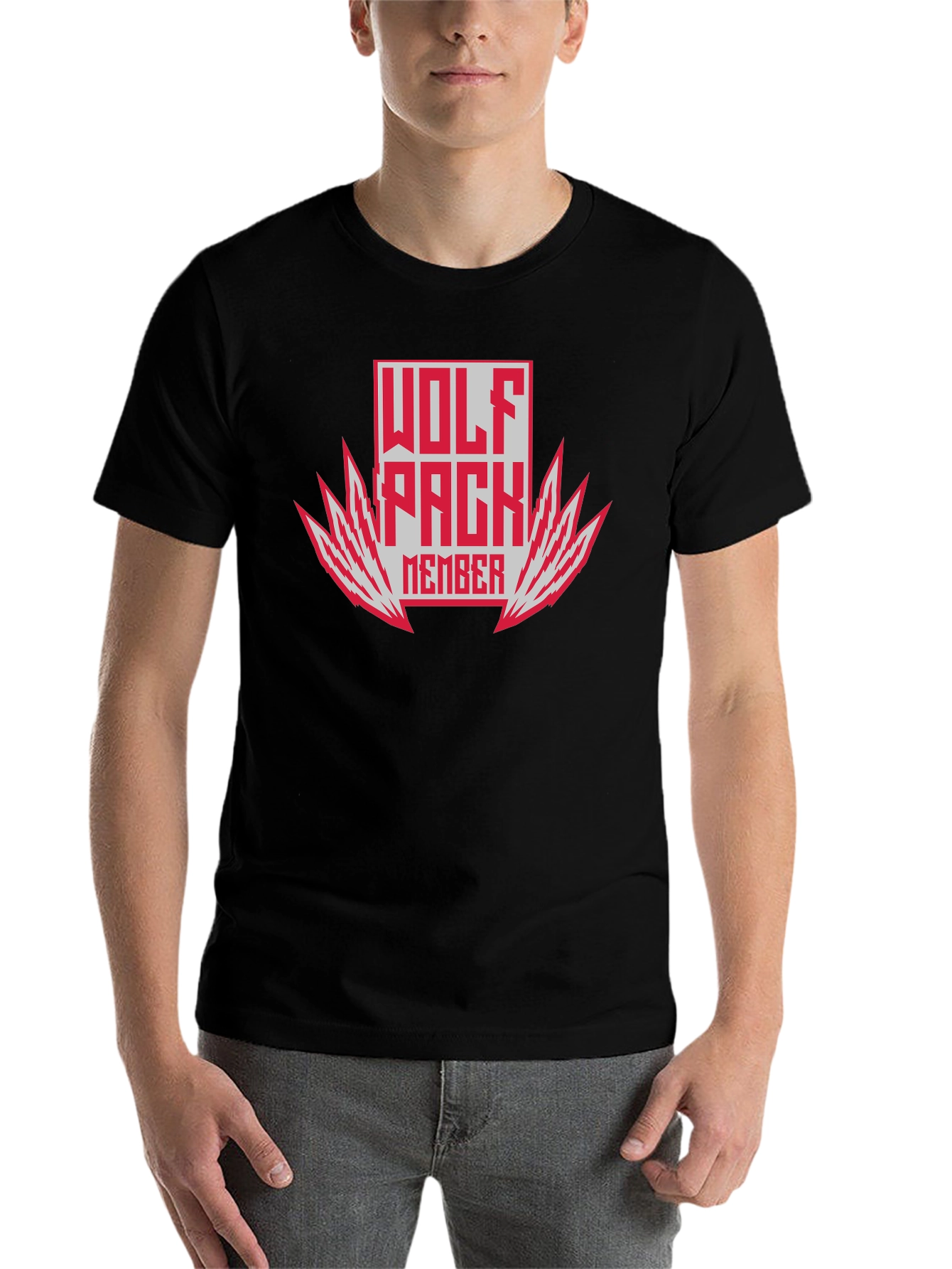 Black Wolf Pack Member Graphic Tee - Bold Style! view 7