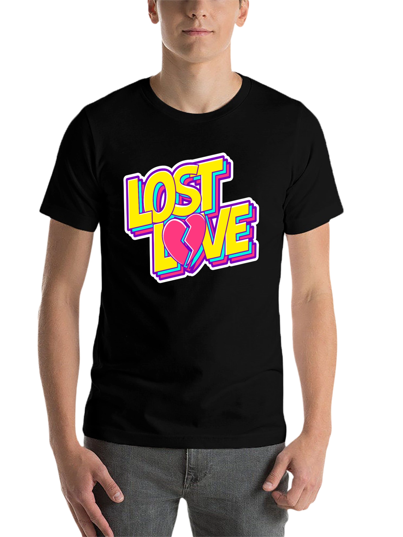 Black Lost Love Graphic T-Shirt - Casual Style view 7