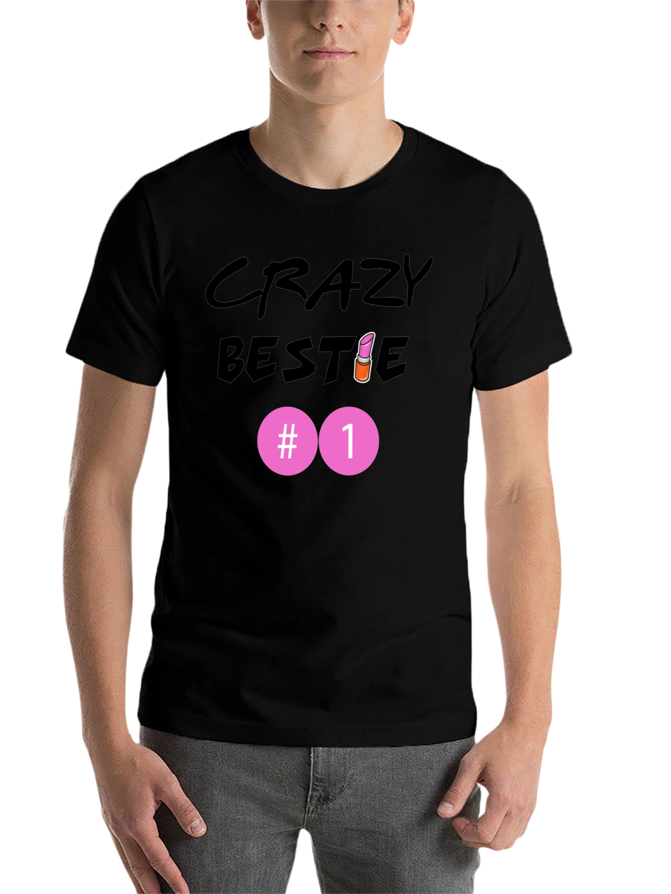 Crazy Bestie #1 Black T-Shirt - 7