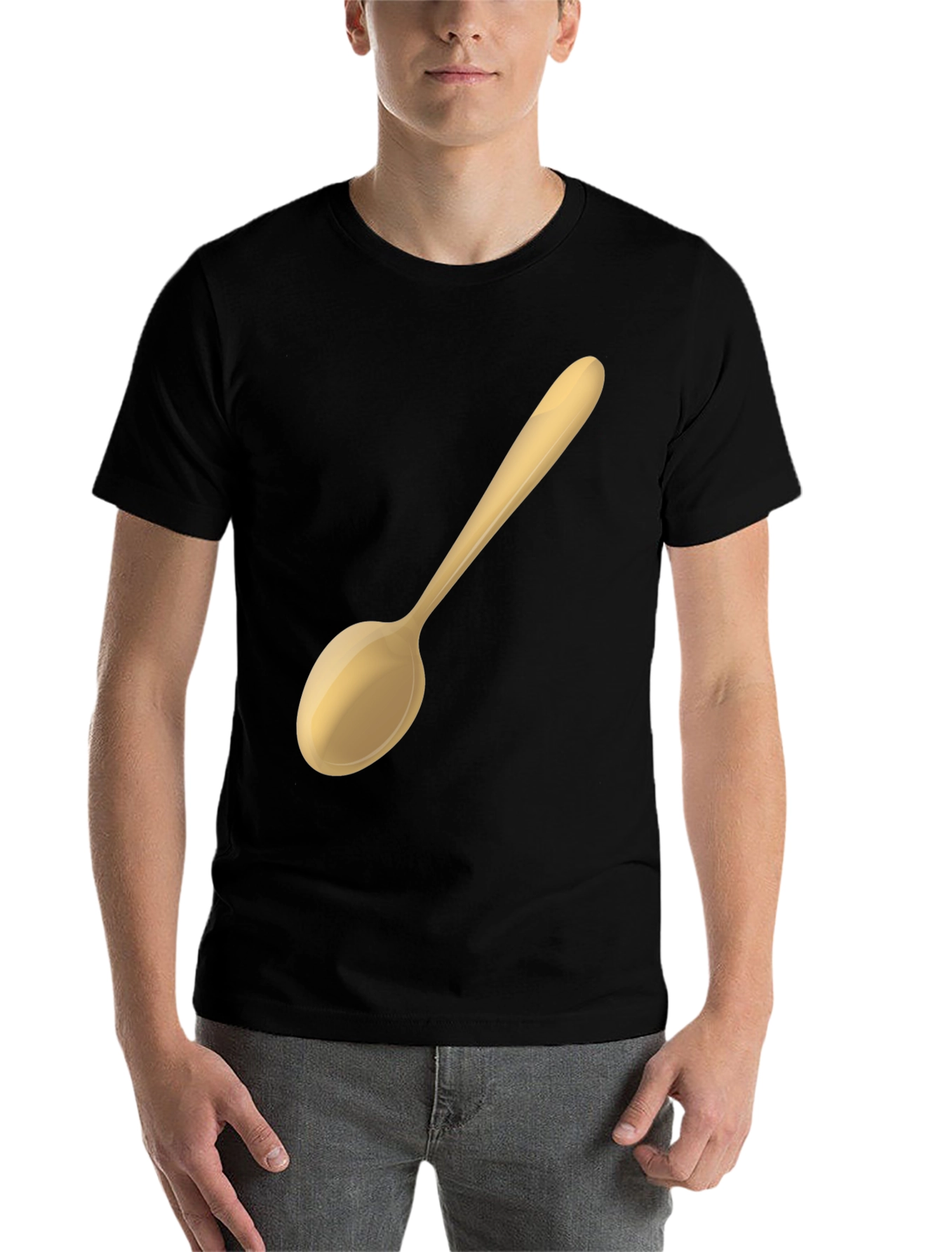 Black Spoon Graphic Black Tee - Unique Design view 7