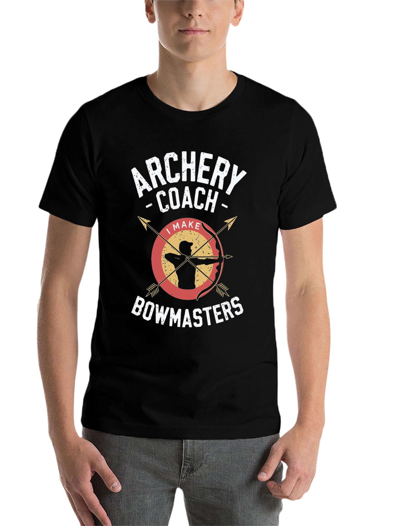 Black Archery Coach Bowmasters T-Shirt - Archery Lover Tee view 7