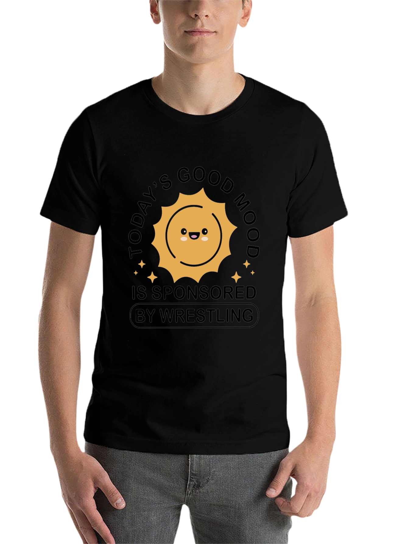 Black Good Mood Wrestling T-Shirt view 7