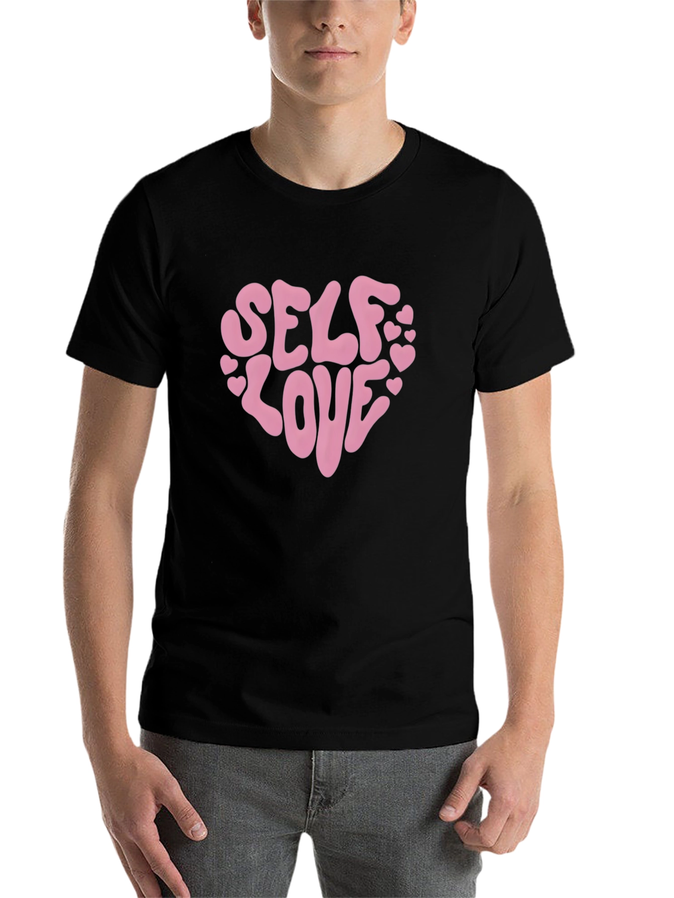 Black Self Love Heart Graphic Tee - Black view 7