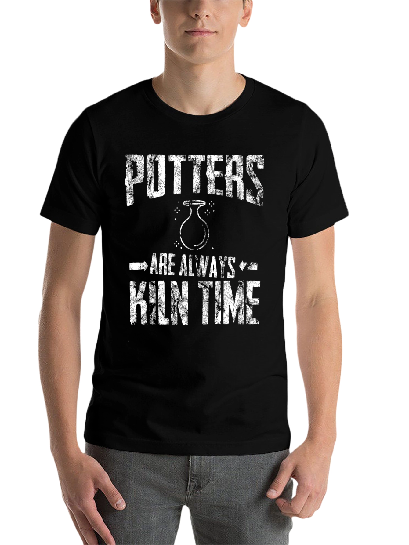 Black Potters Kiln Time Graphic T-Shirt view 7