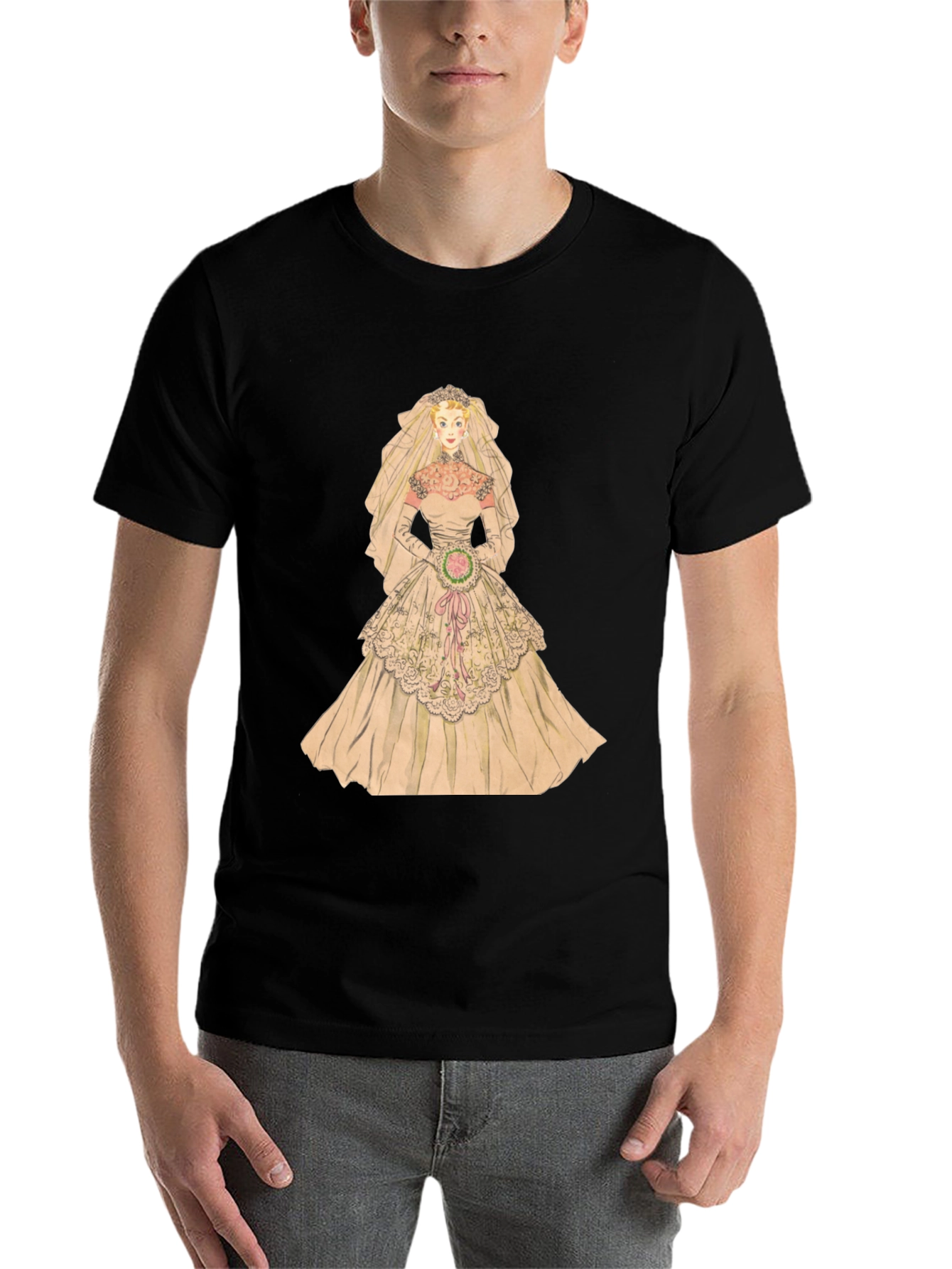 Bride T-Shirt - Vintage Wedding Dress Graphic Tee - 7