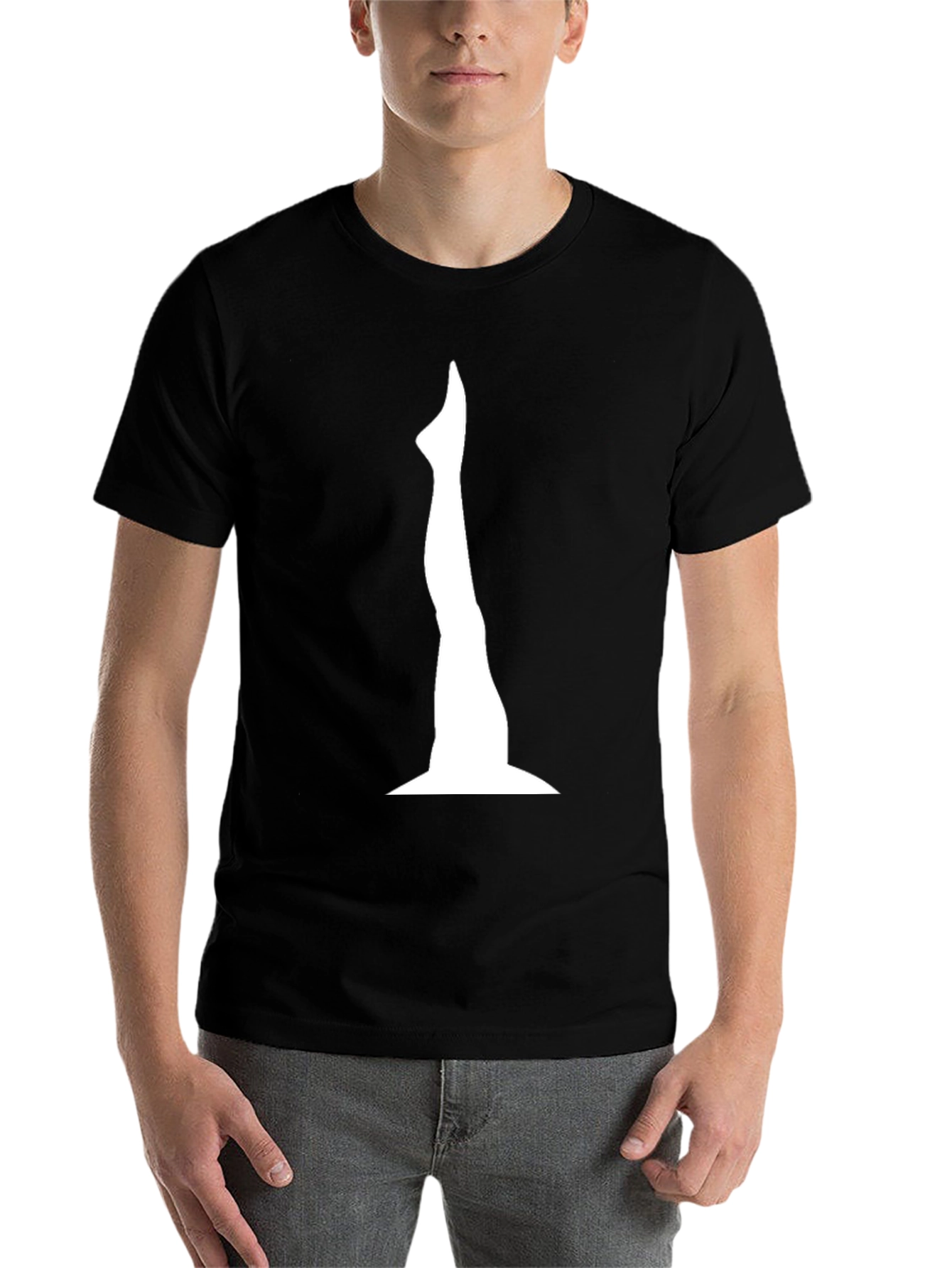 Black Statue Silhouette Graphic Tee - Stylish Black T-Shirt view 7