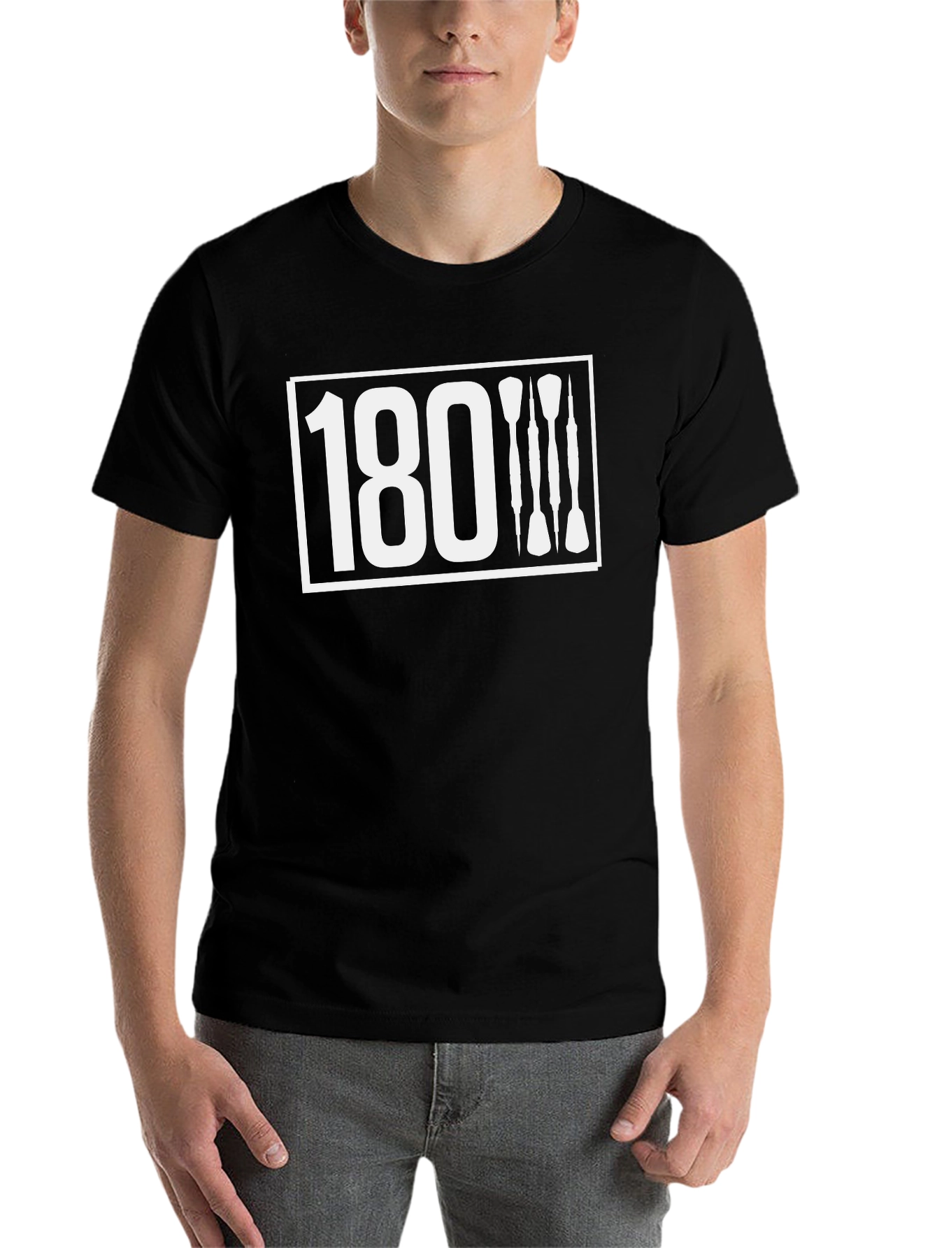 Black 180 Darts Graphic Tee - Black Cotton Blend view 7