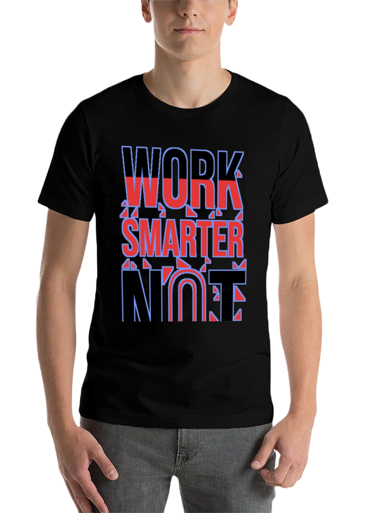 Black Work Smarter Not Fun T-Shirt view 7
