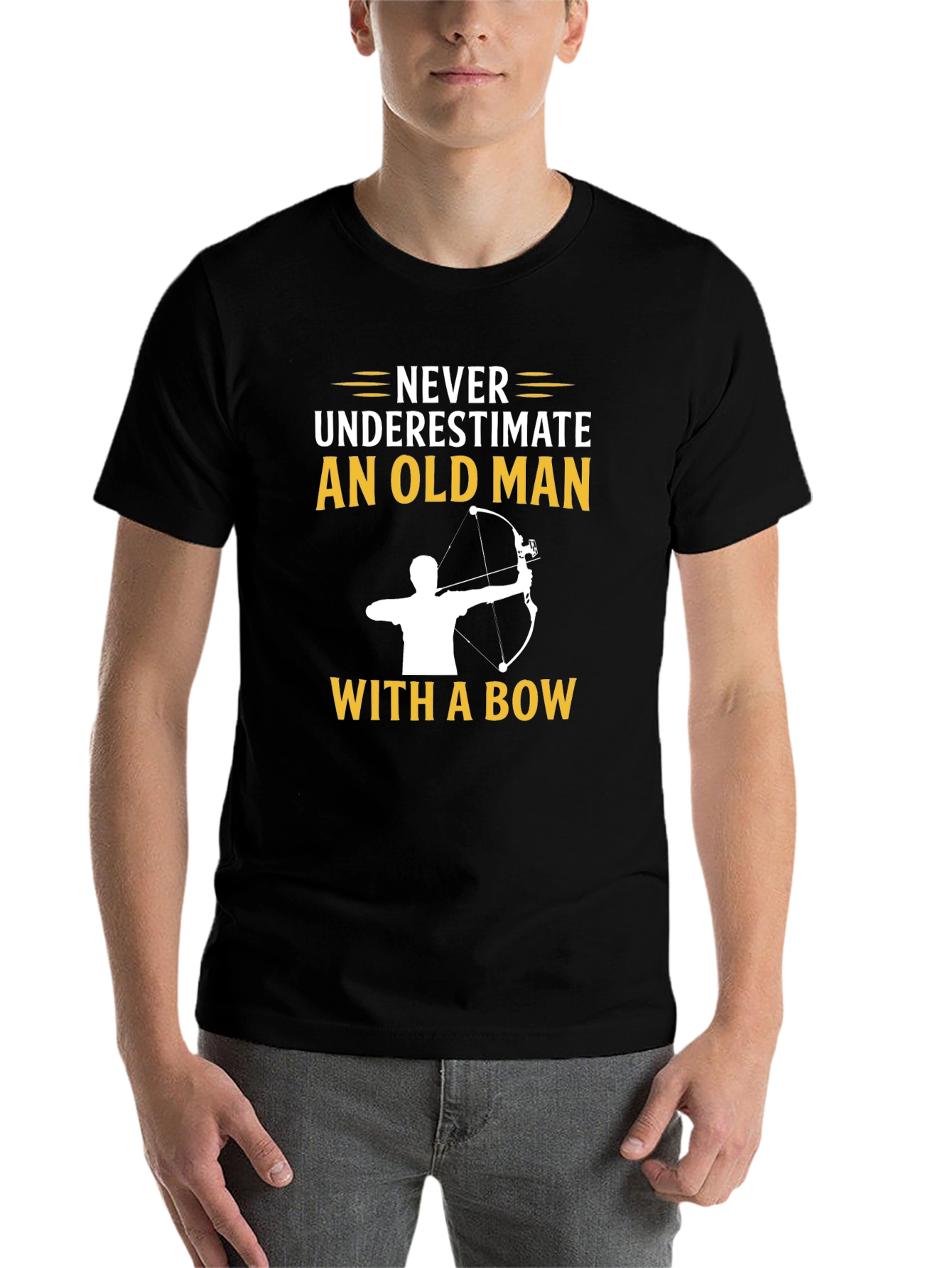 Never Underestimate an Old Man With a Bow T-Shirt - 7