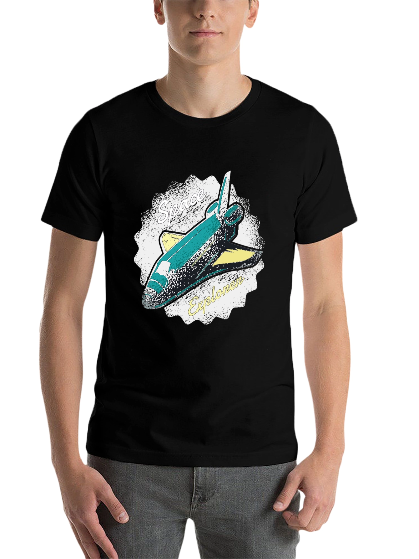 Black Space Explorer Graphic T-Shirt view 7
