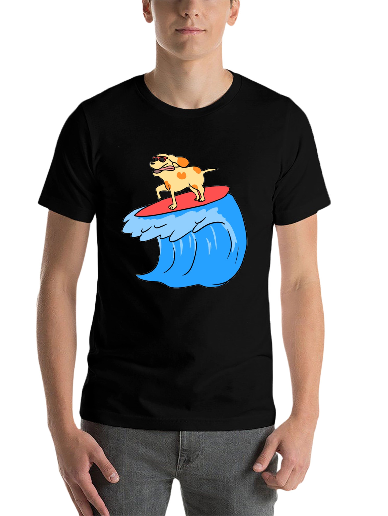 Black Dog Surfing Wave Graphic Tee view 7
