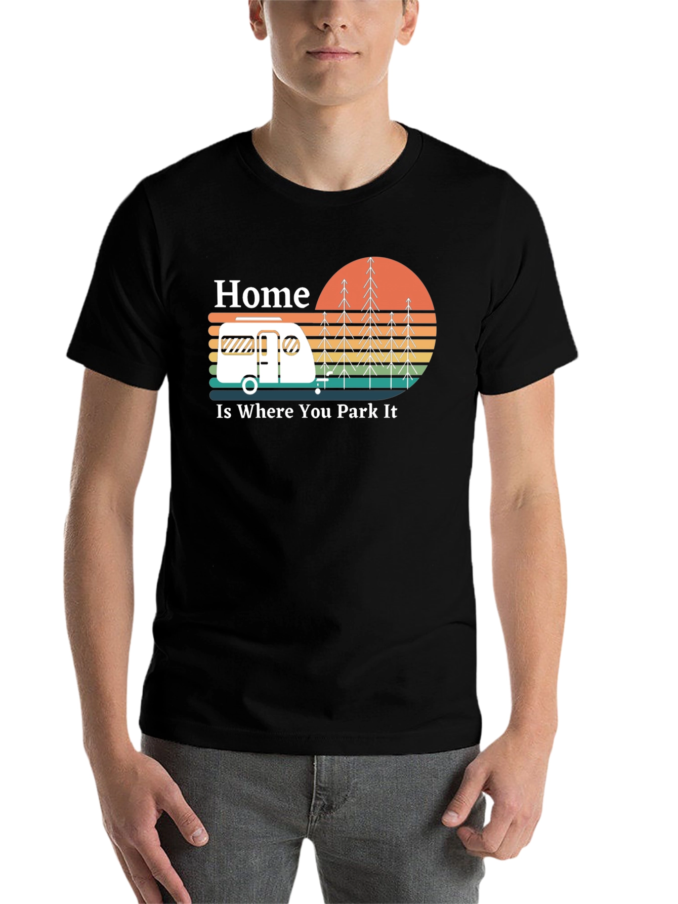 Black Home is Where You Park It - Camper T-Shirt view 7