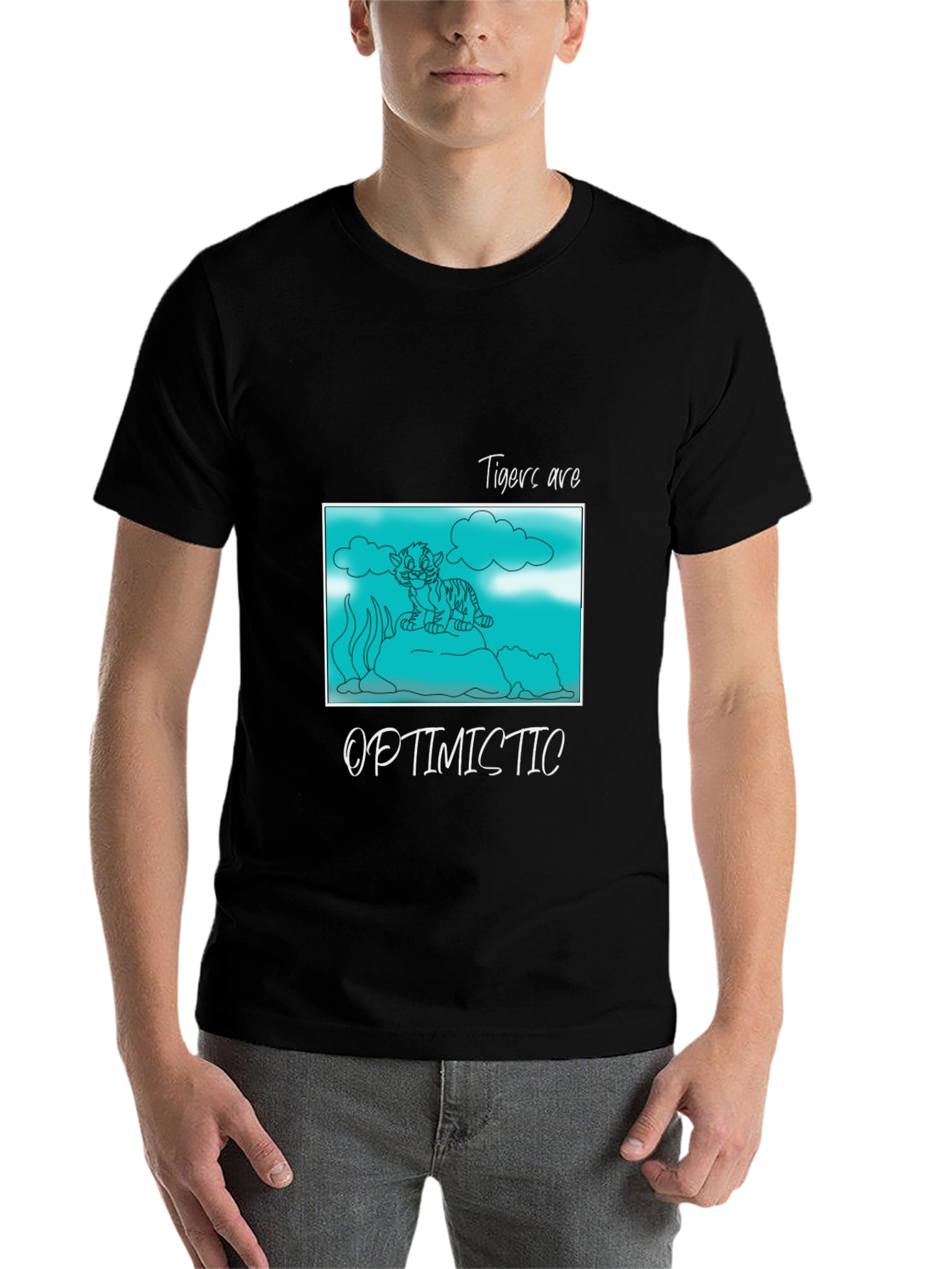Black Tigers Are Optimistic Graphic Tee view 7