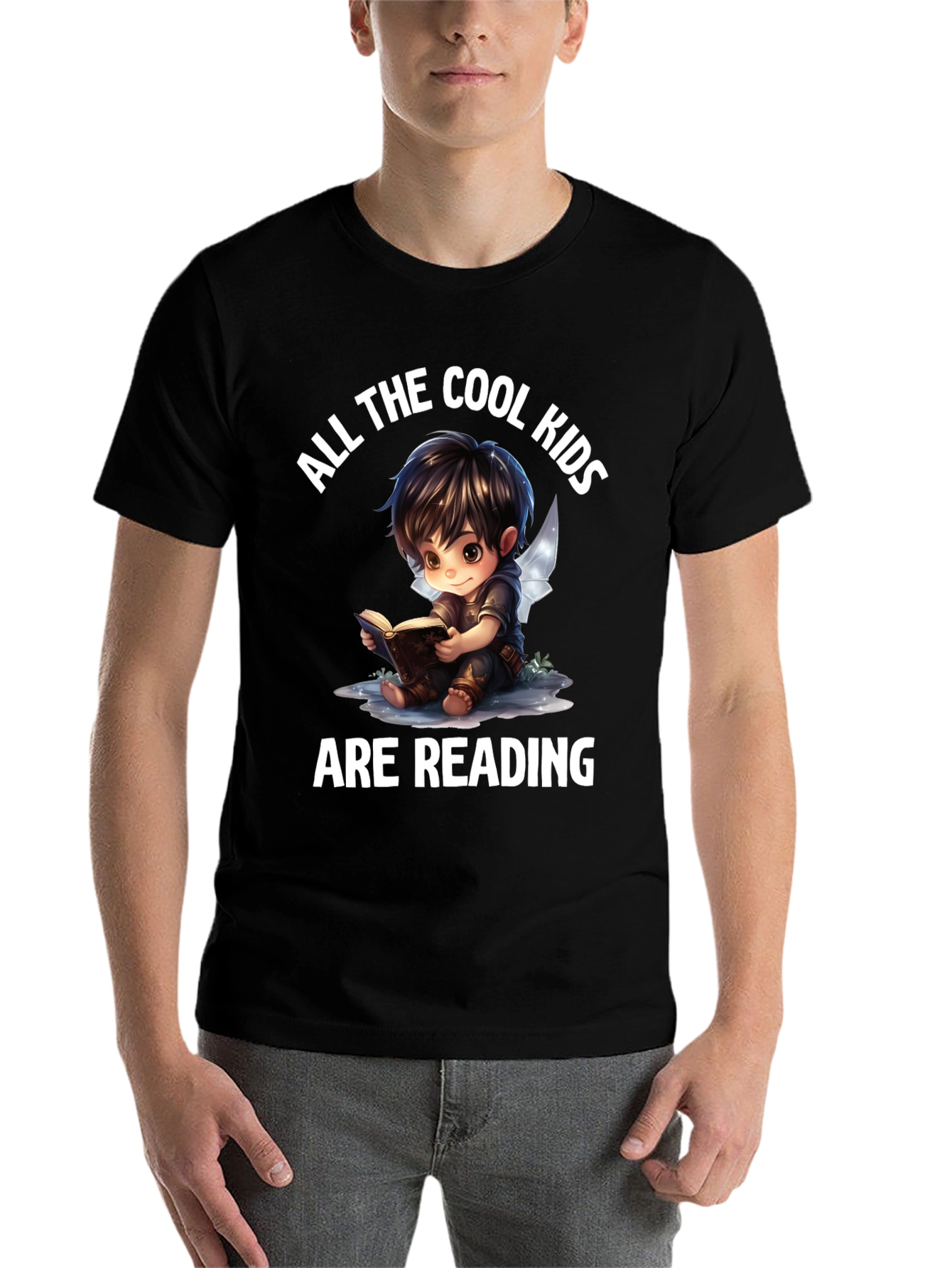 Black Cool Kids Reading Black Graphic Tee view 7